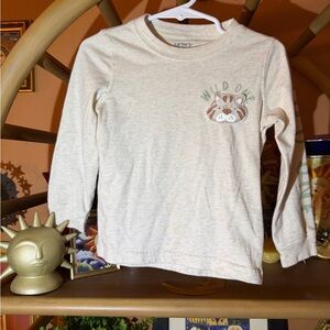Carter's Cream Long Sleeve Tee with Raccoon 'Wild One' Graphic